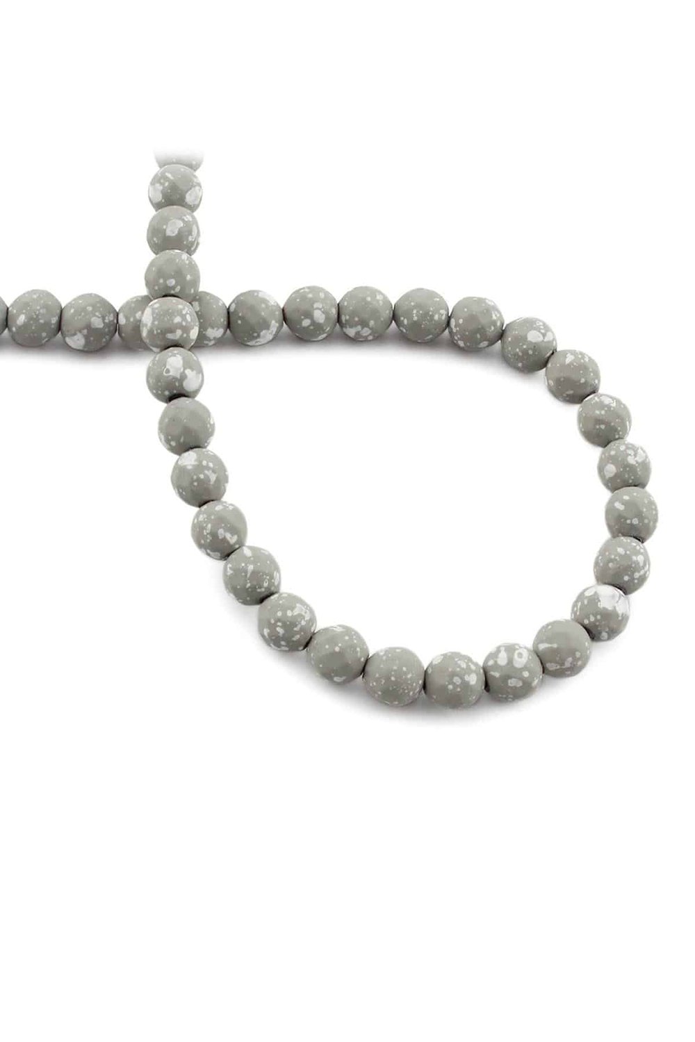 Hematite Natural Stone Matte Mottled Water Green 6mm String Of Beads