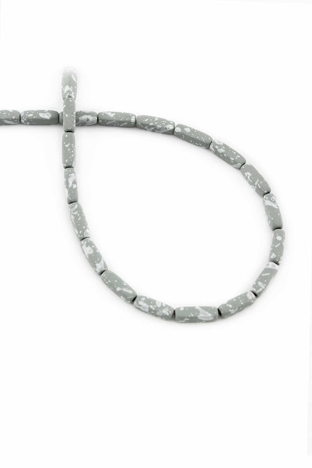 Hematite Natural Stone Matte Mottled Water Green Rectangular Cut 3x9mm String Of Beads