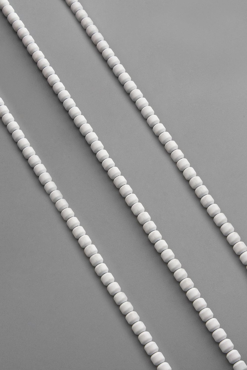 Hematite Natural Stone Matte White Cylinder Cut 4mm String Of Beads