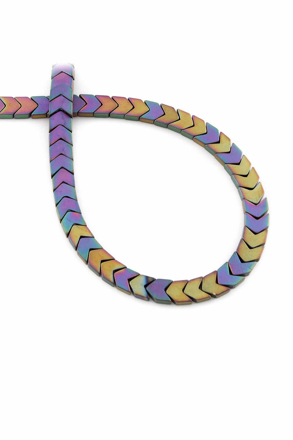 Hematite Natural Stone Matte Rainbow 6x3mm String Of Beads