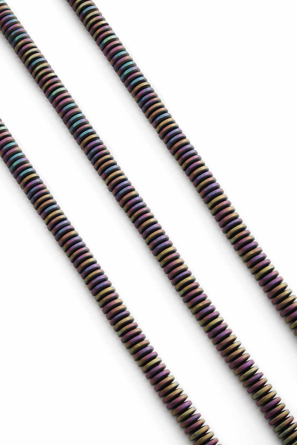 Hematit Taşı Rondela Kesim Mat Gökkuşağı 6x1mm Doğal Taş Dizi