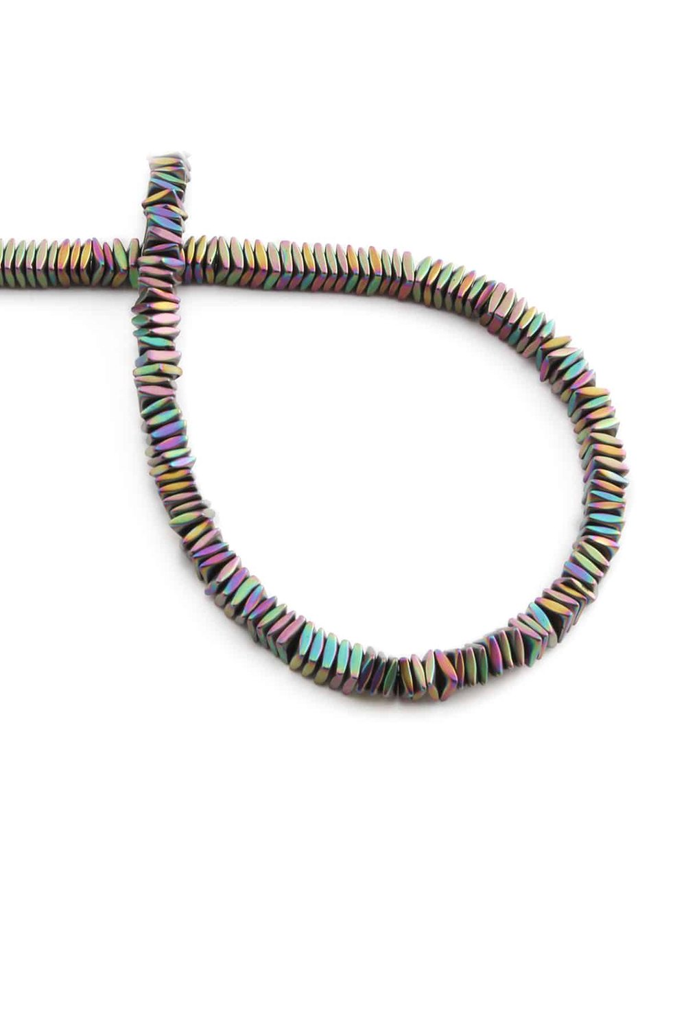 Hematit Taşı Rondela Kesim Mat Gökkuşağı 4x1mm Doğal Taş Dizi
