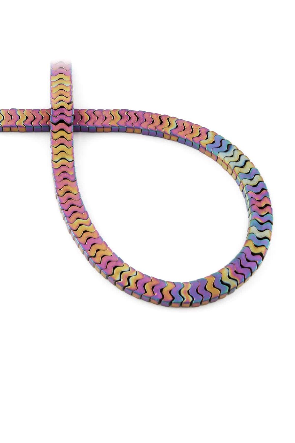 Hematite Natural Stone Matte Rainbow Bat Cut 7x1mm String Of Beads