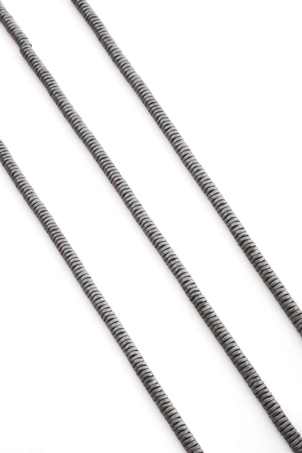 Hematite Natural Stone Matte Grey 4x1mm String Of Beads