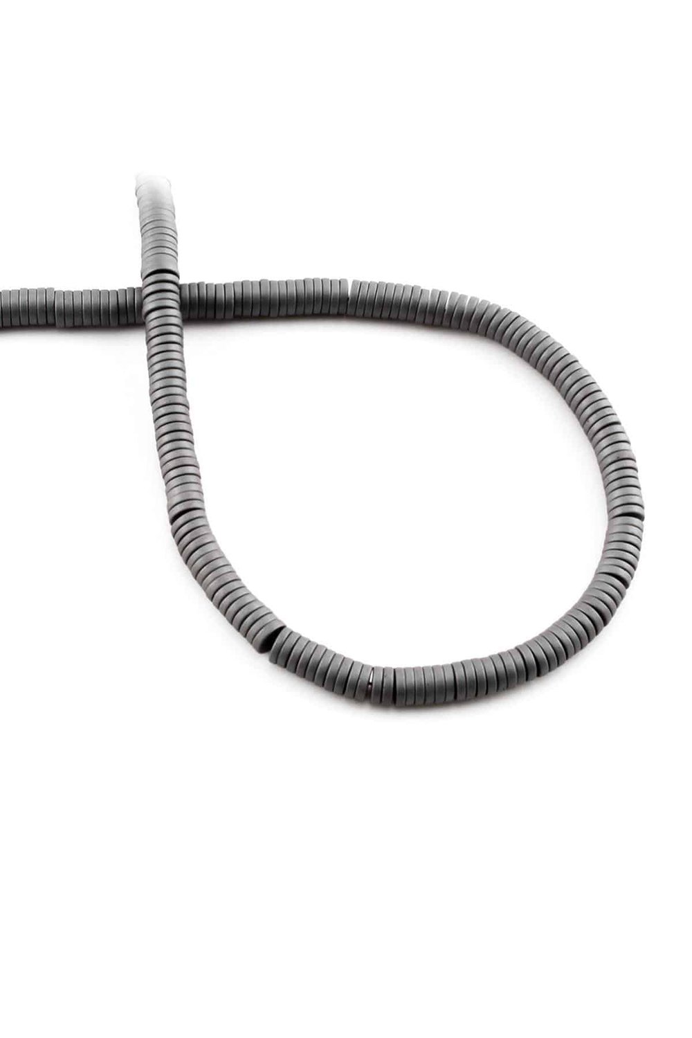 Hematite Natural Stone Matte Grey 4x1mm String Of Beads