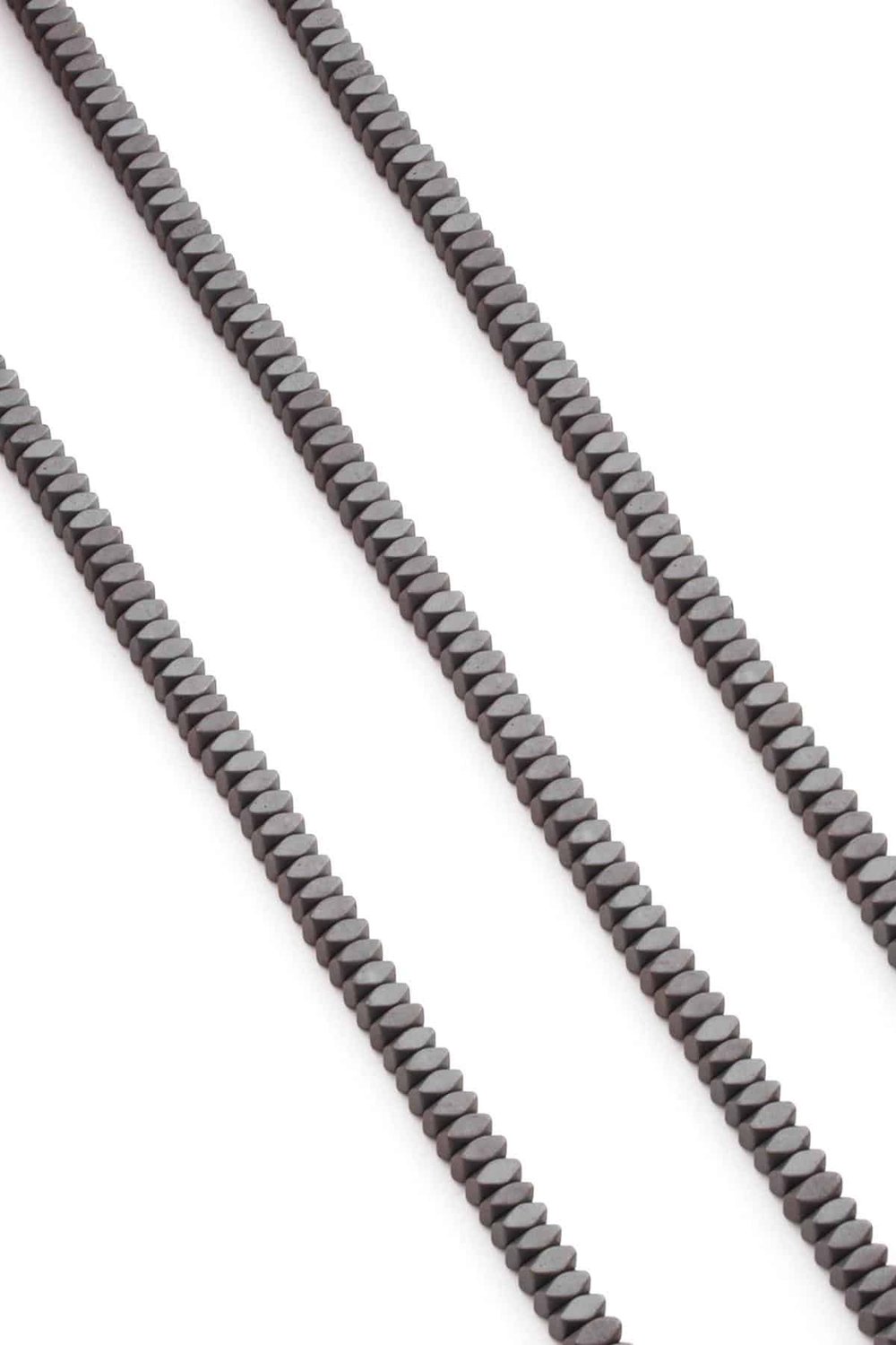 Hematite Natural Stone Matte Grey 4x2mm String Of Beads