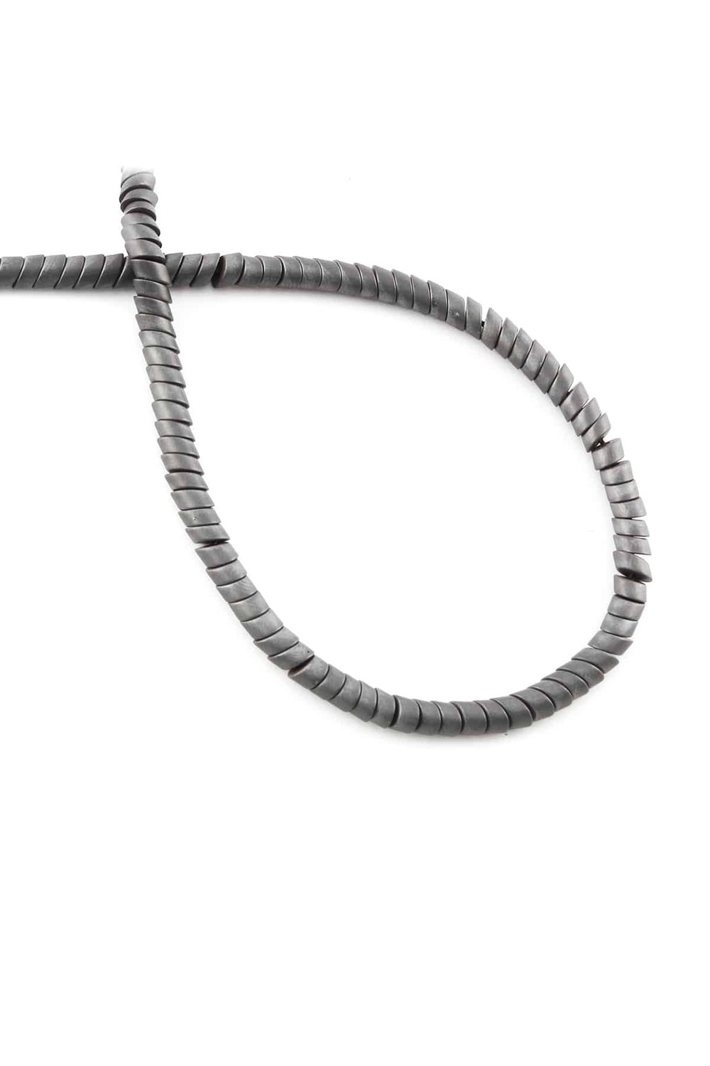 Hematit Taşı Rondela Kesim Mat Gri 4x2mm Doğal Taş Dizi
