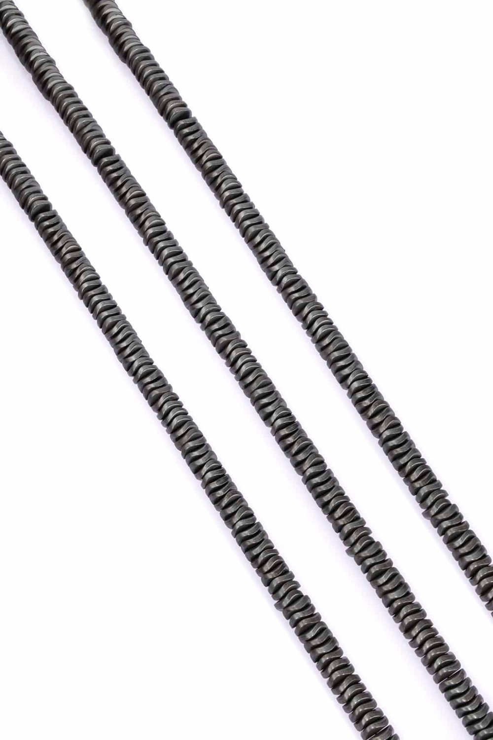 Hematite Natural Stone Matte Grey 6x1mm String Of Beads