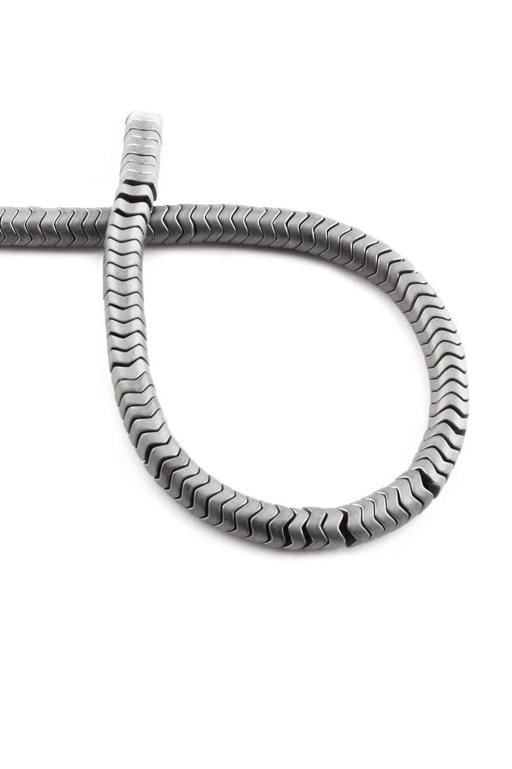 Hematit Taşı Dalgalı Rondela Kesim Mat Gri 6x2mm Doğal Taş Dizi