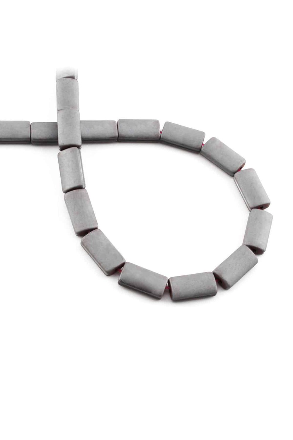 Hematit Taşı Dikdörtgen Kesim Mat Gri 7x13mm Doğal Taş Dizi