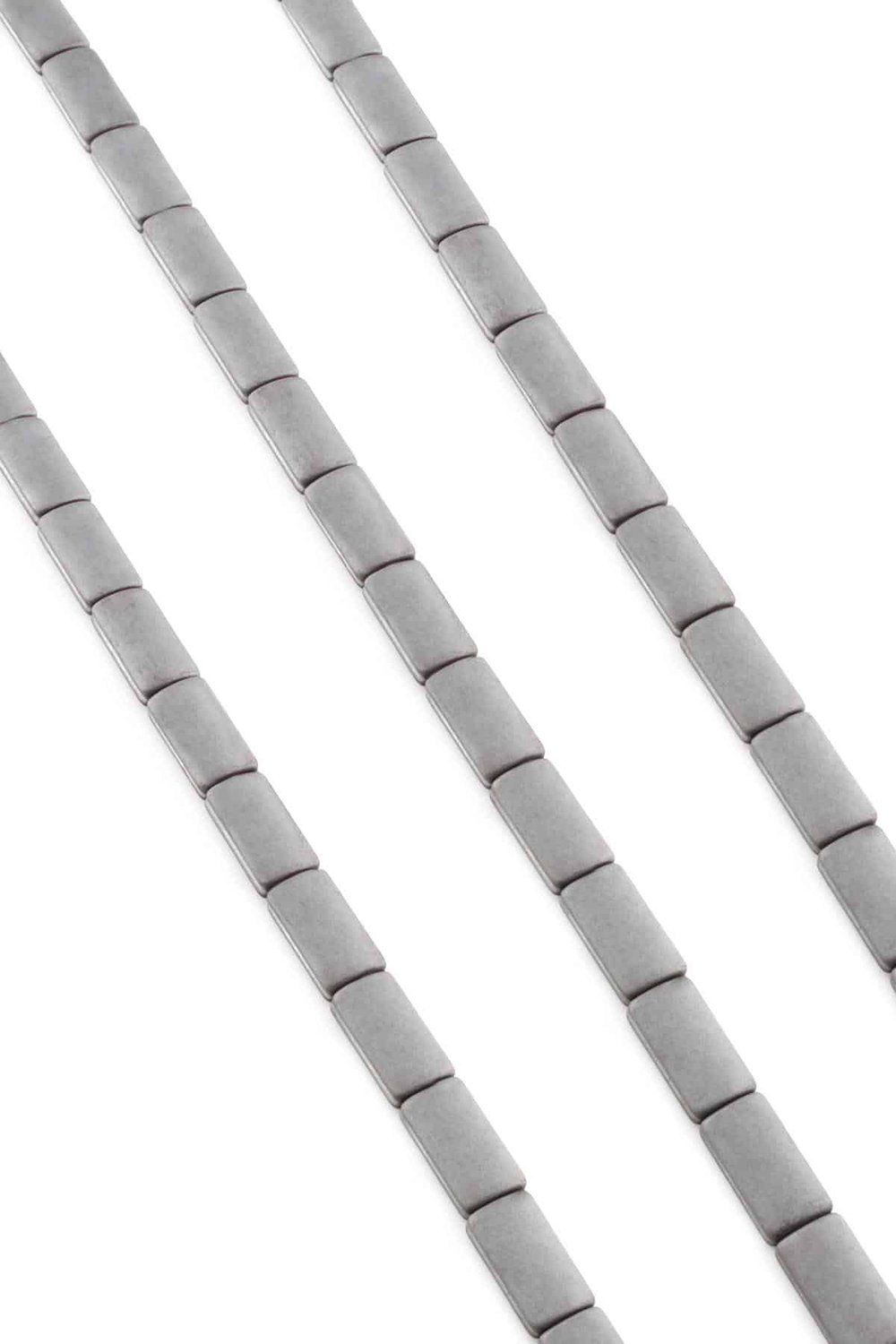 Hematit Taşı Dikdörtgen Kesim Mat Gri 7x13mm Doğal Taş Dizi