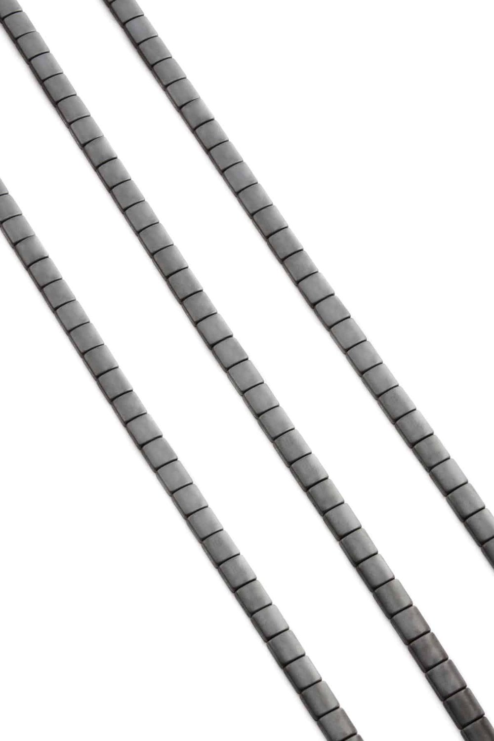 Hematite Natural Stone Matte Grey Hexagon Cut 5x5mm String Of Beads