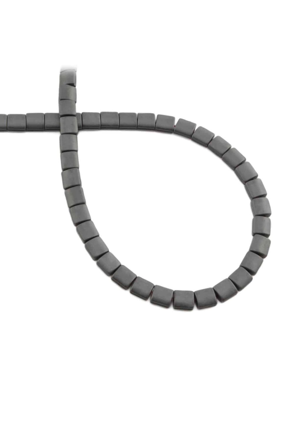 Hematite Natural Stone Matte Grey Hexagon Cut 5x5mm String Of Beads