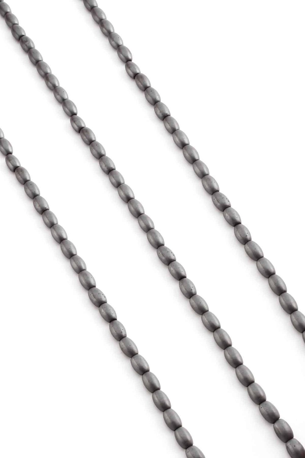 Hematit Taşı Arpa Kesim Mat Gri 4x6mm Doğal Taş Dizi