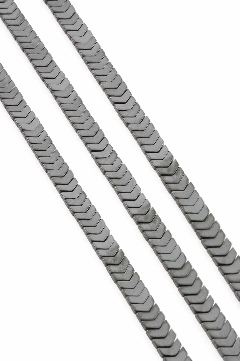 Hematit Taşı Çavuş Kesim Mat Gri 6x2mm Doğal Taş Dizi