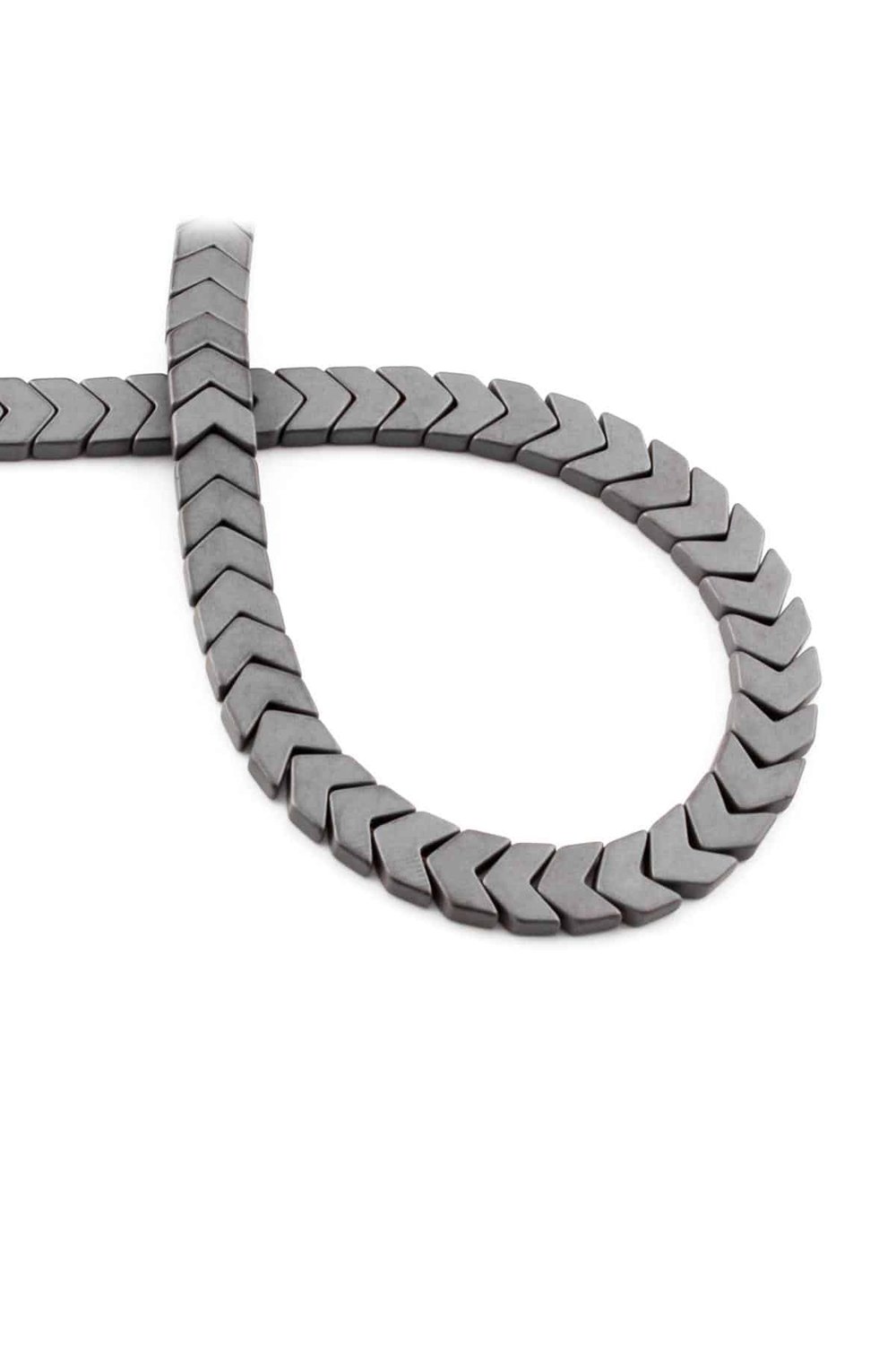 Hematit Taşı Çavuş Kesim Mat Gri 8x3mm Doğal Taş Dizi