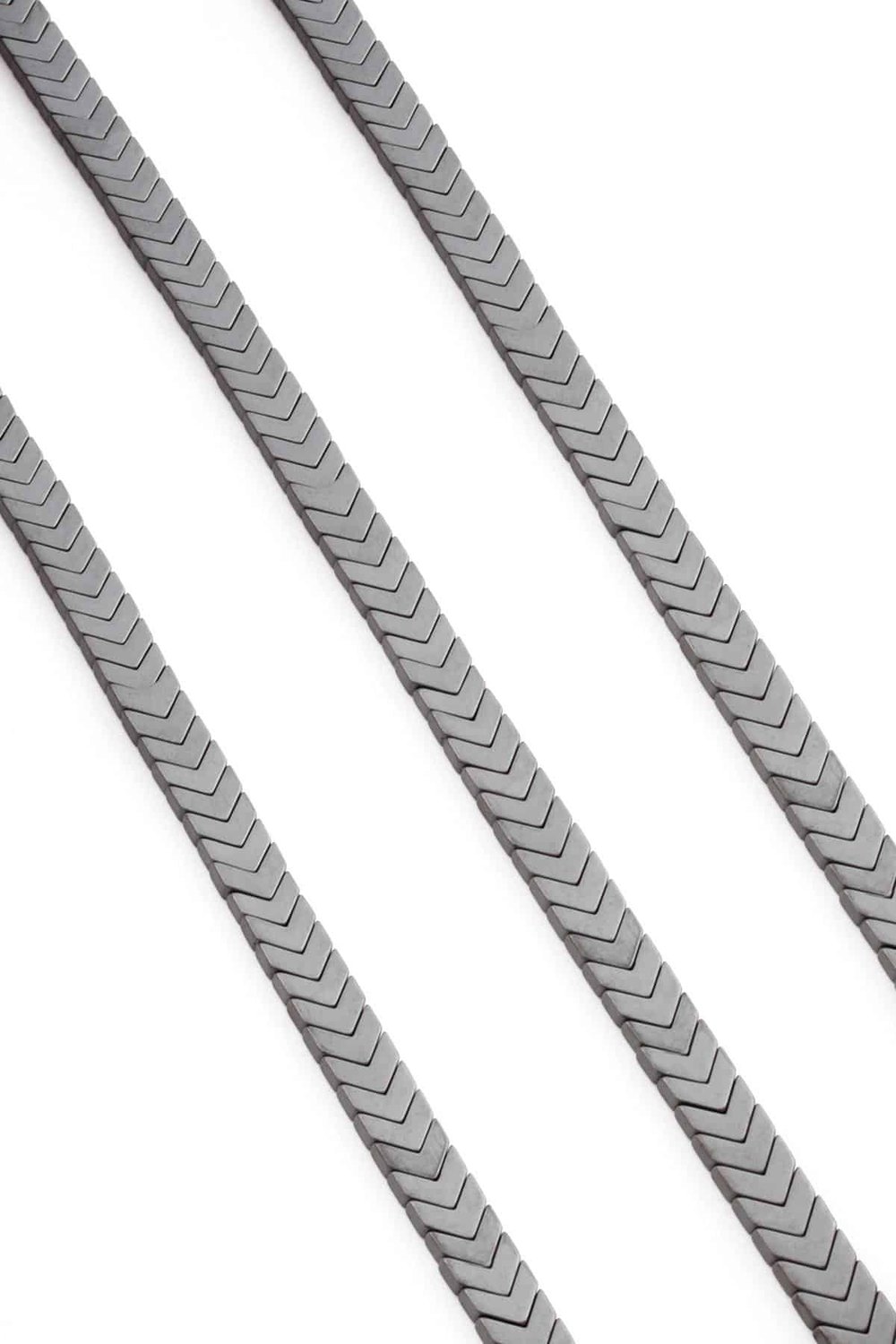 Hematit Taşı Çavuş Kesim Mat Gri 7x2mm Doğal Taş Dizi