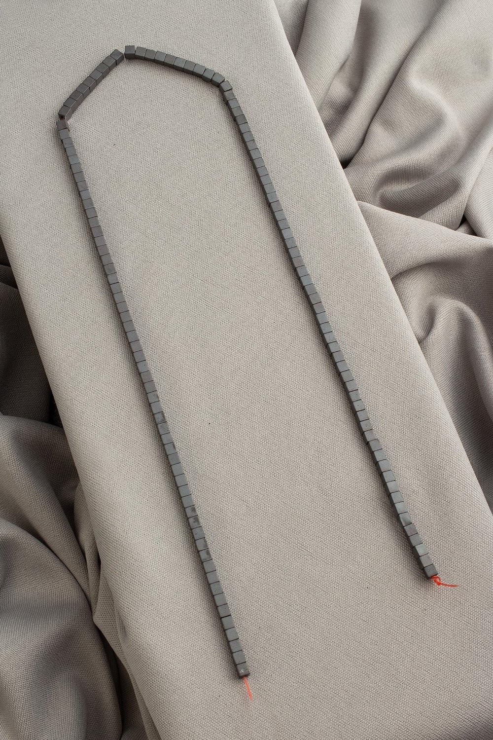 Hematite Natural Stone Matte Grey 3x3mm String Of Beads