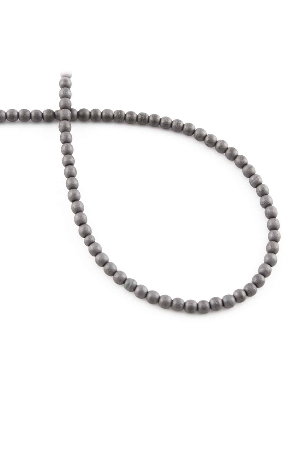 Hematite Natural Stone Matte Grey Globe Cut 3mm String Of Beads