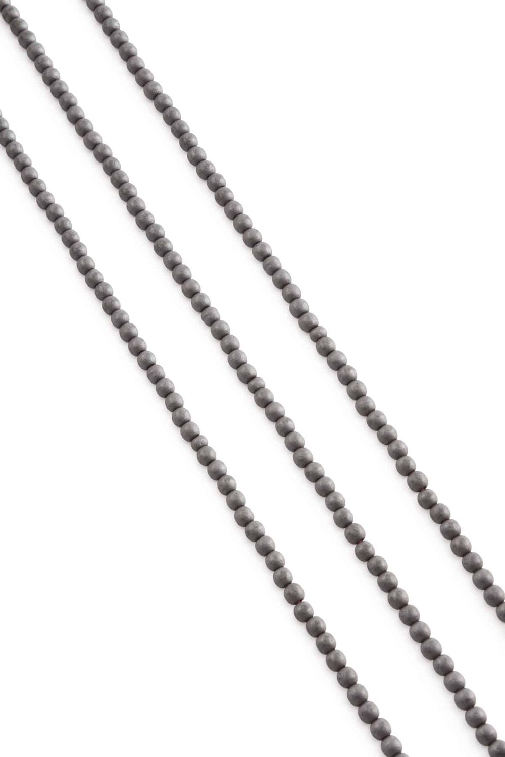 Hematite Natural Stone Matte Grey Globe Cut 3mm String Of Beads