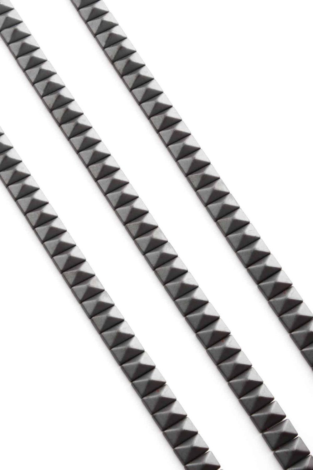 Hematite Natural Stone Matte Grey Pyramid Cut 8x5mm String Of Beads