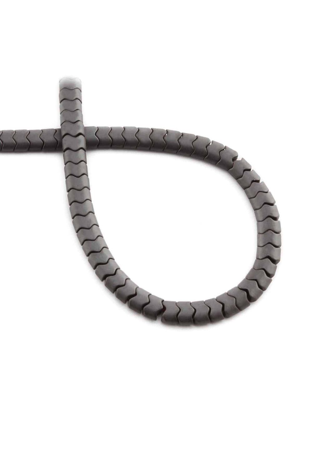 Hematit Taşı Yassı Balık Sırtı Kesim Mat Gri 5x4mm Doğal Taş Dizi