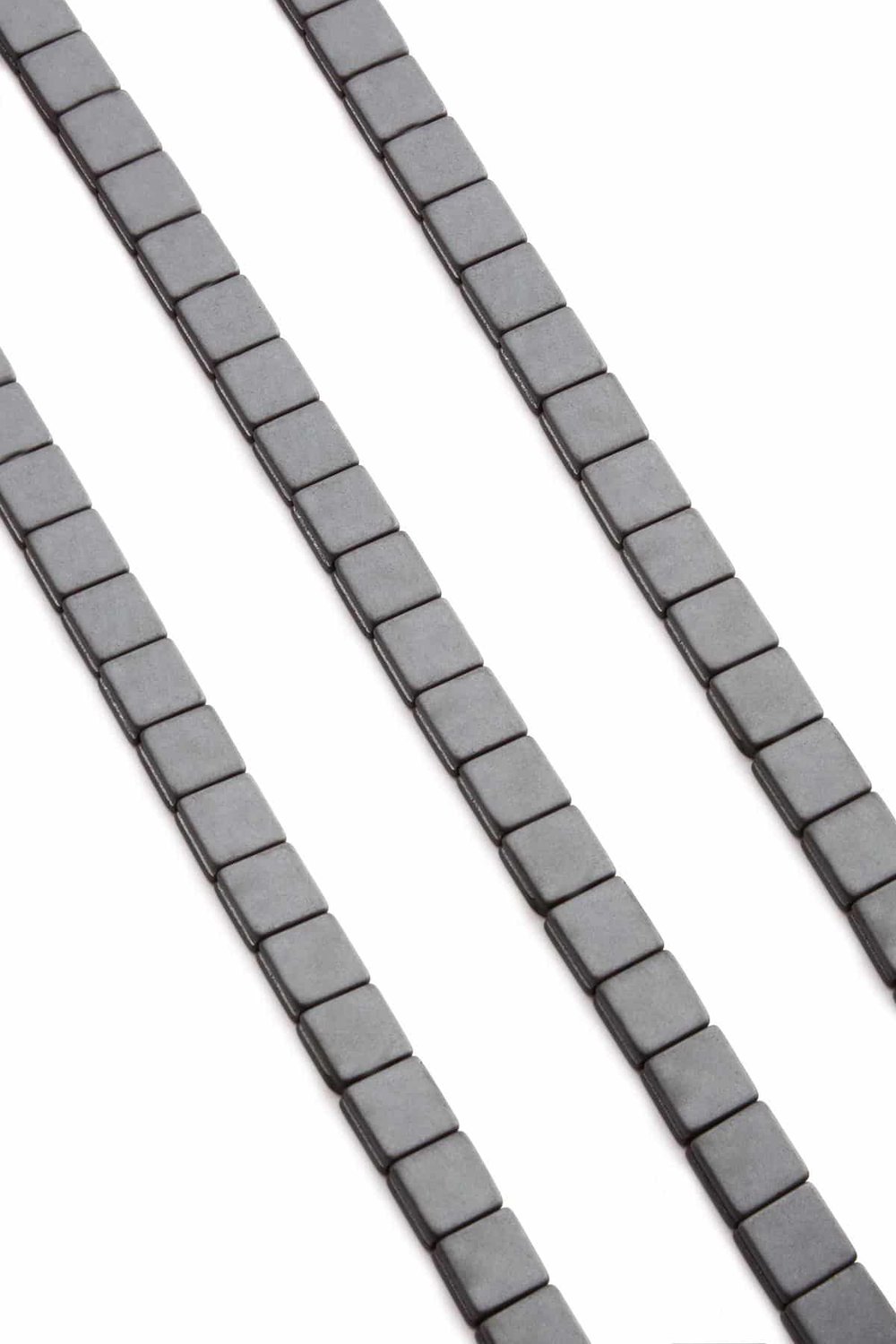 Hematit Taşı Kanallı Yassı Kare Kesim Mat Gri 8x8mm Doğal Taş Dizi