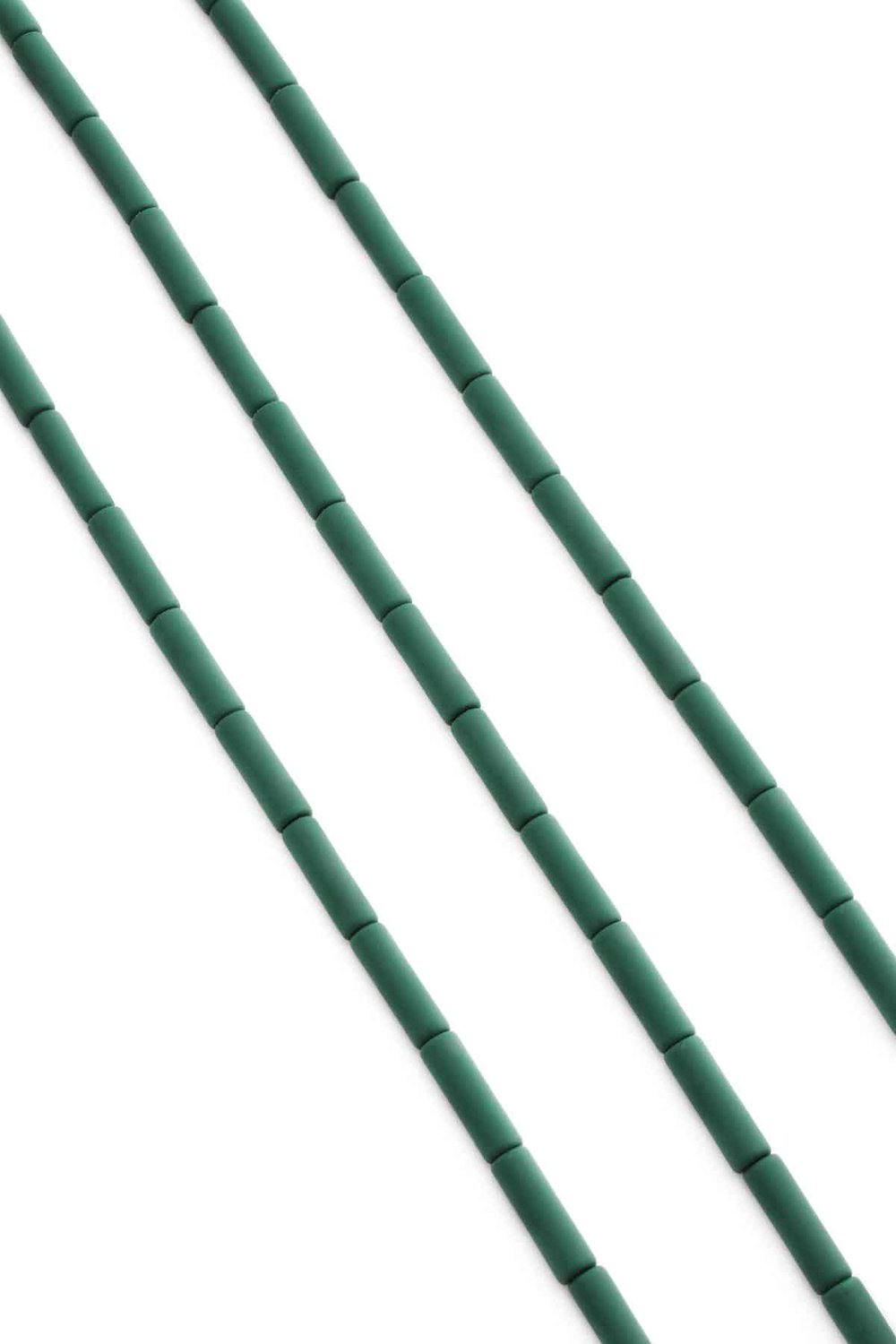 Hematite Natural Stone Matte Khaki Green Cylinder Cut 4x13mm String Of Beads