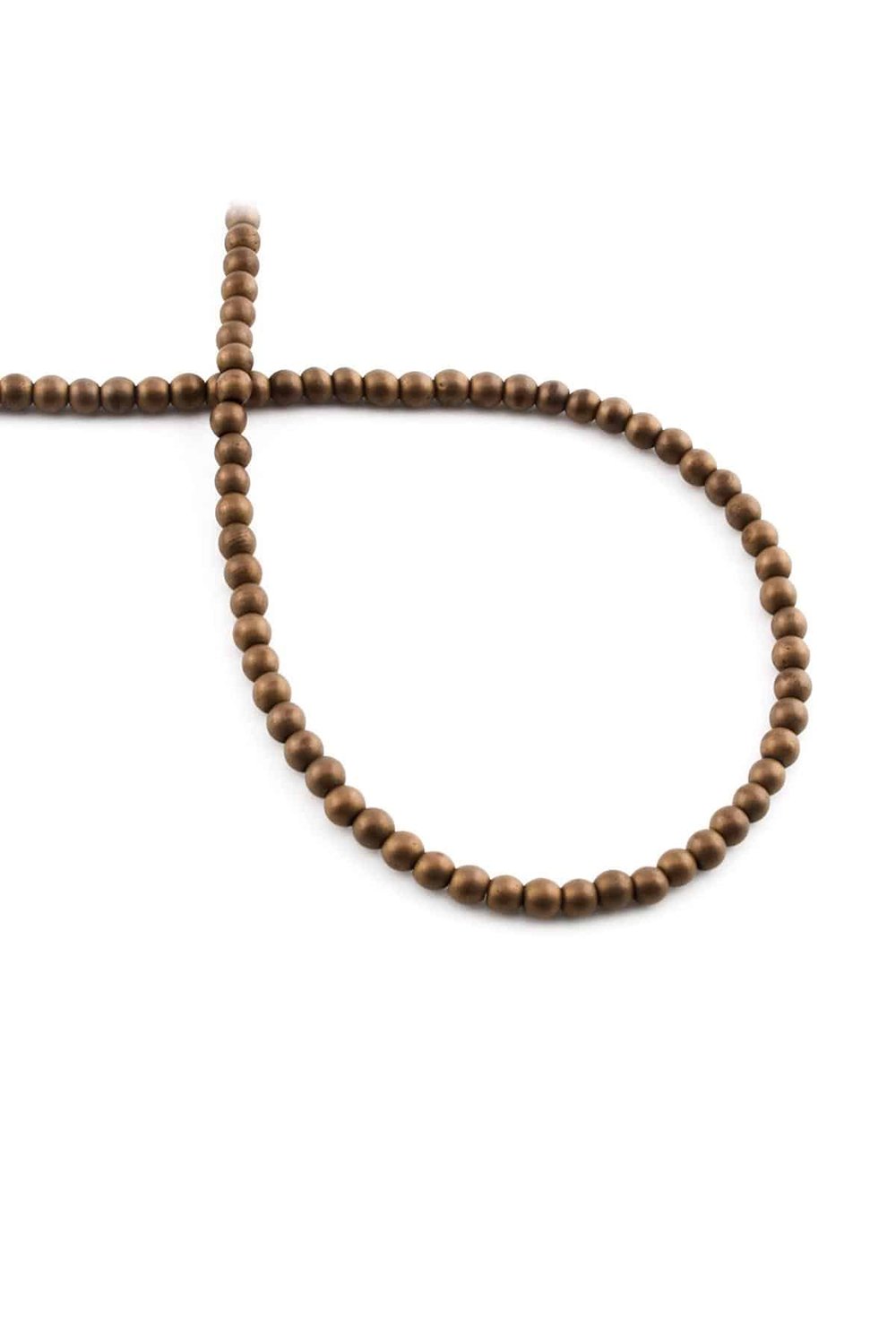 Hematite Natural Stone Matte Brown 3mm String Of Beads