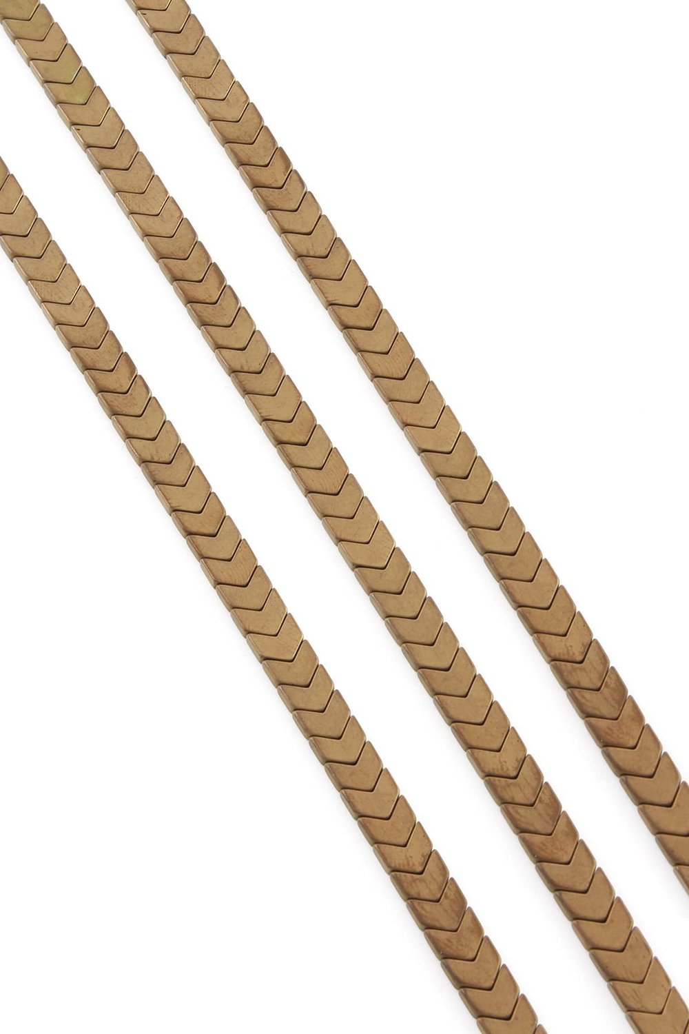 Hematite Natural Stone Matte Brown Sergeant Cut 6x3mm String Of Beads