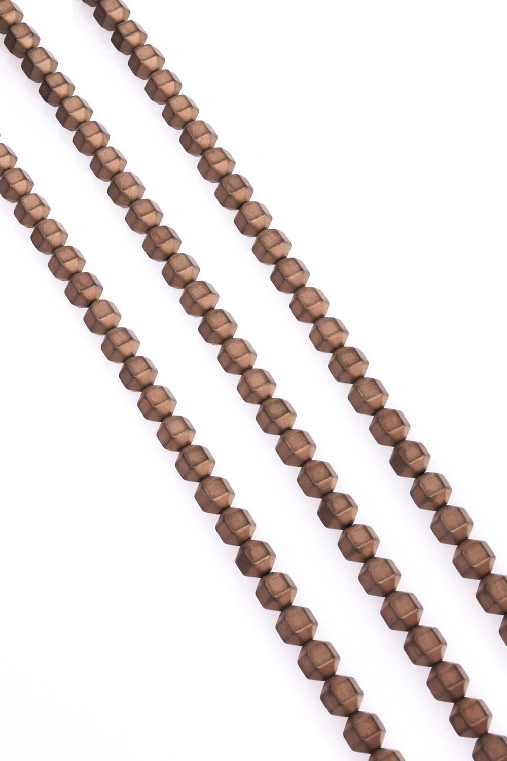 Hematite Natural Stone Matte Brown Special Cut 8x8mm String Of Beads