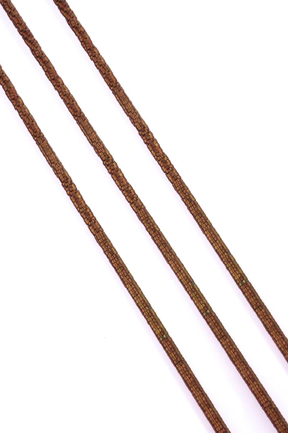 Hematit Taşı Çiçek Rondela Kesim Mat Kahverengi 4x1mm Doğal Taş Dizi