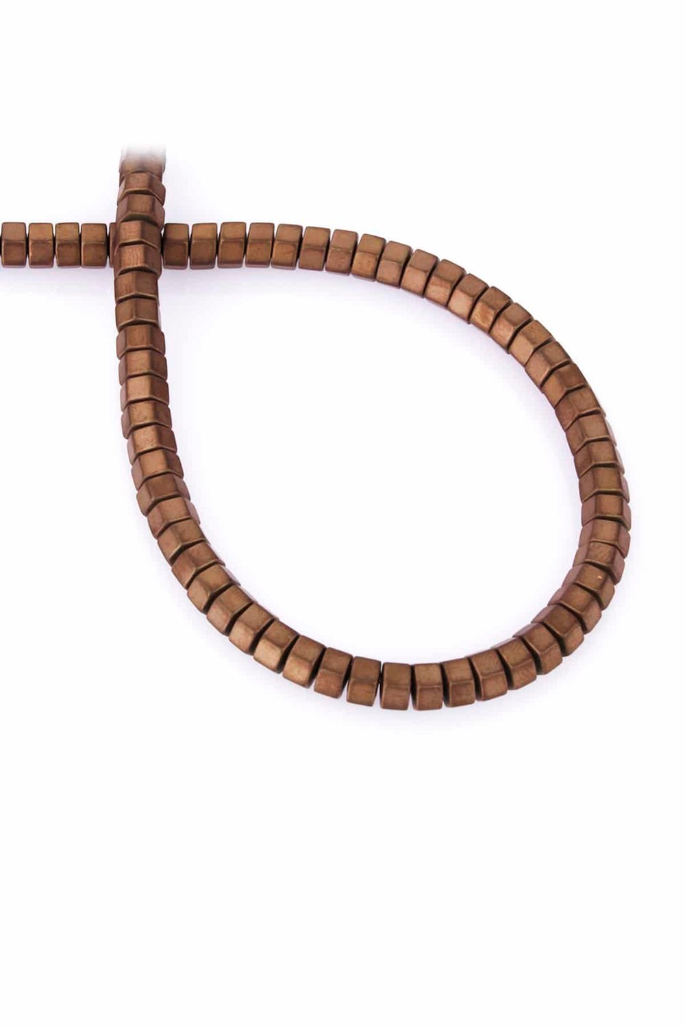 Hematit Taşı Altıgen Rondela Kesim Mat Kahverengi 6x3mm Doğal Taş Dizi