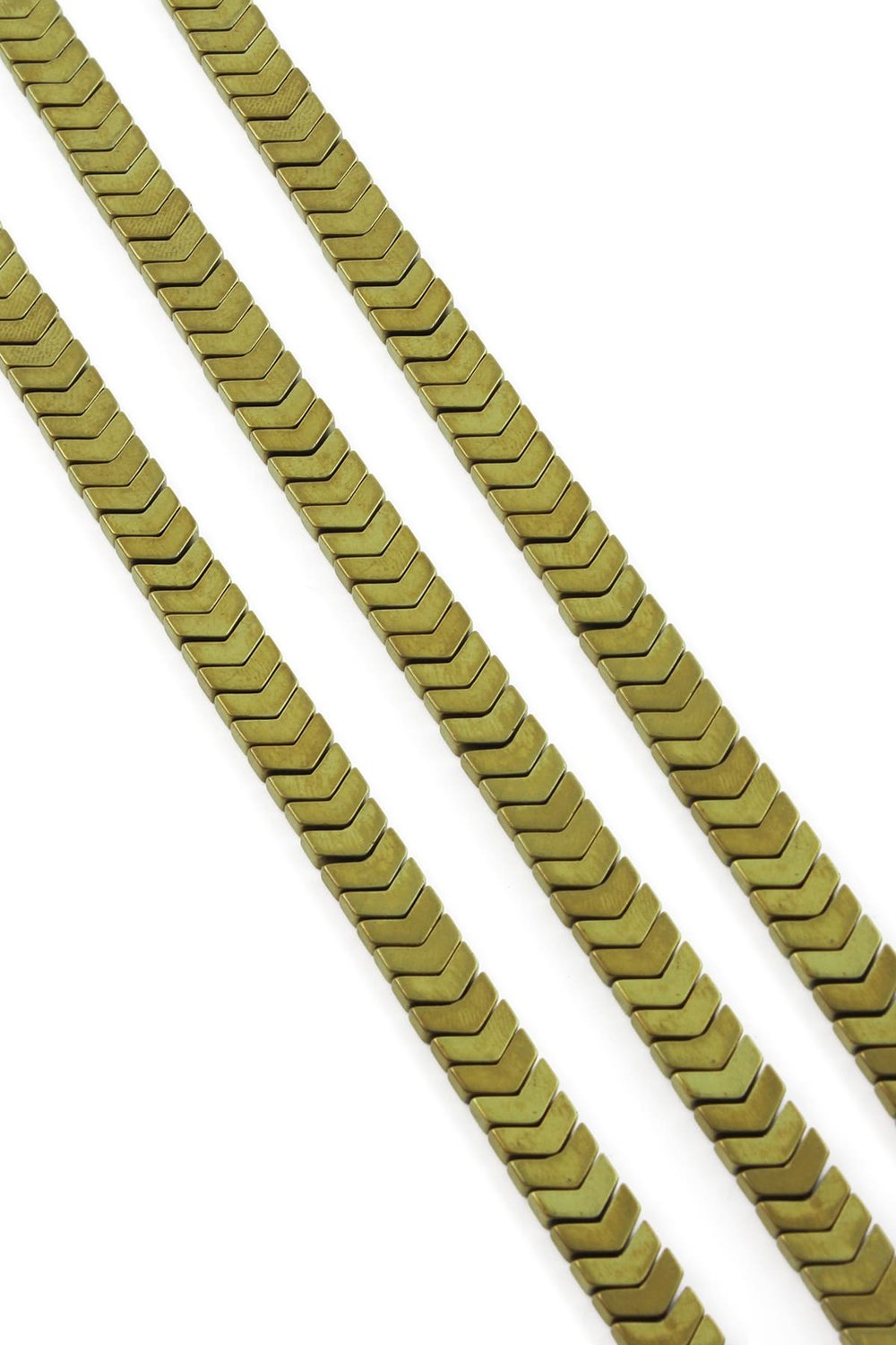 Hematit Taşı Çavuş Kesim Mat Gold 6x2mm Doğal Taş Dizi