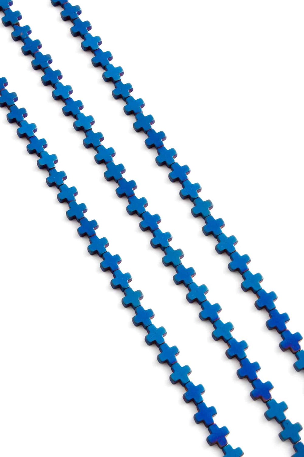 Hematit Taşı Artı Kesim Mat Mavi 6x6mm Doğal Taş Dizi