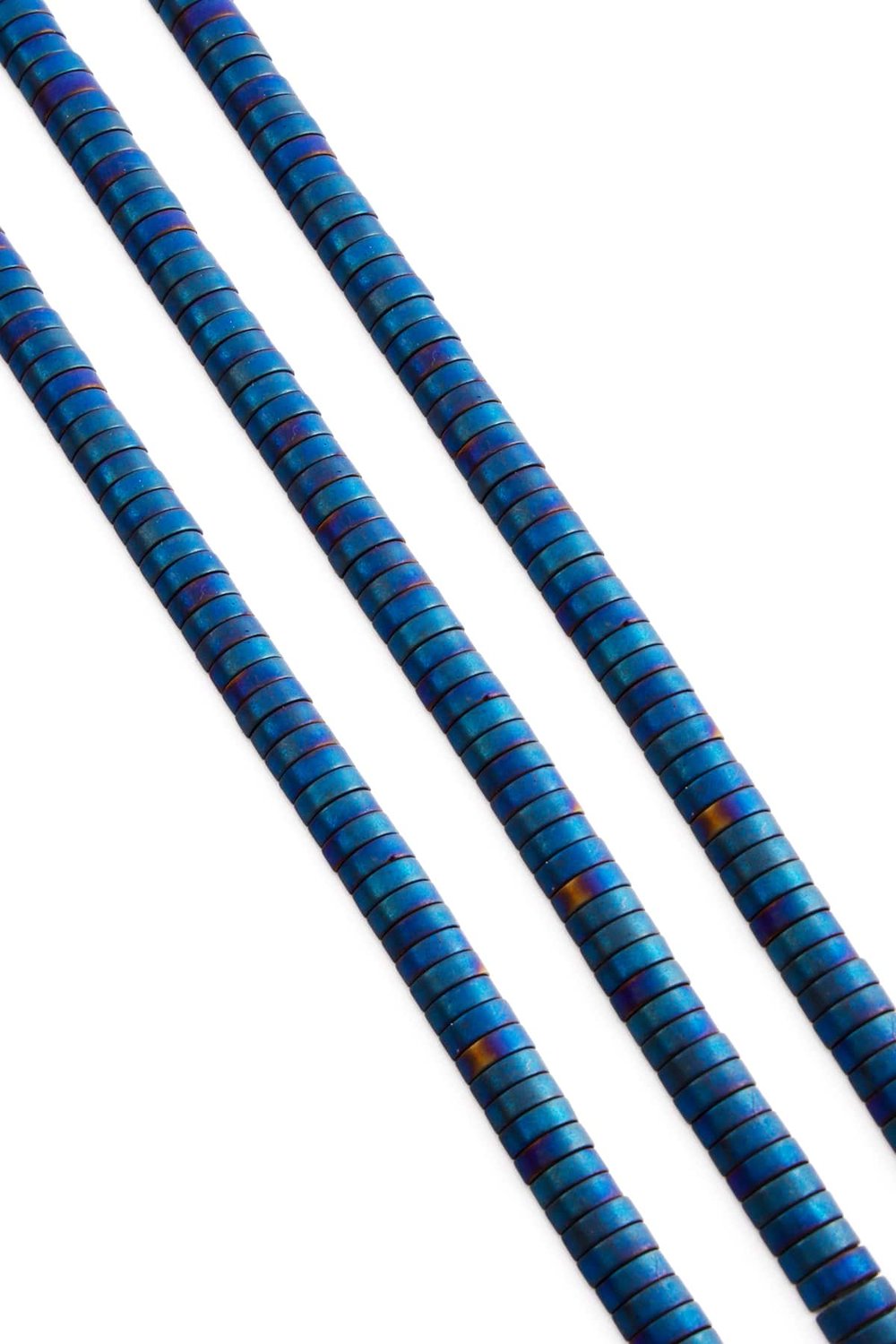 Hematit Taşı Bombeli Kesim Mat Mavi 6x2mm Doğal Taş Dizi