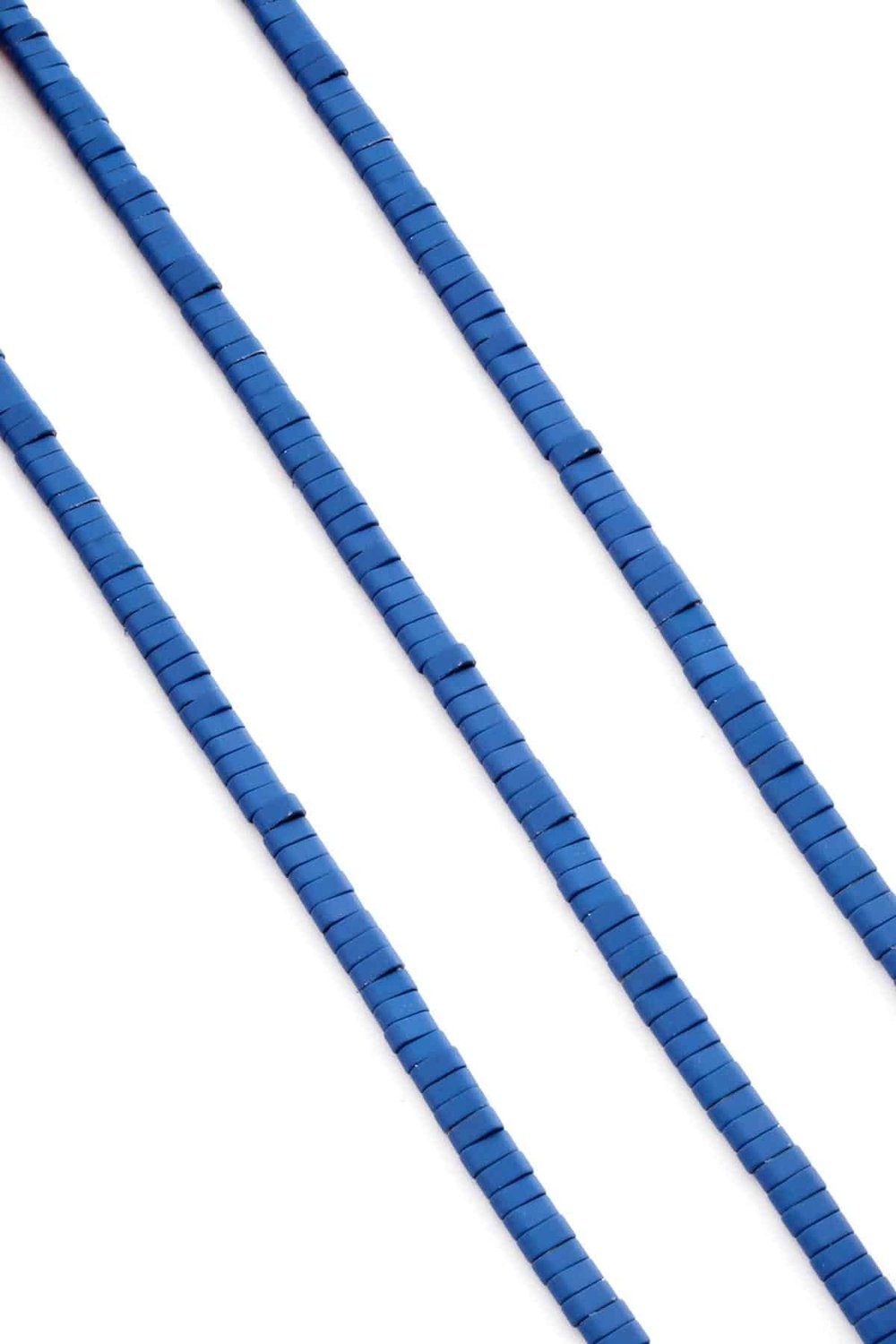 Hematite Natural Stone Matte Blue Double Hole 4x2mm String Of Beads
