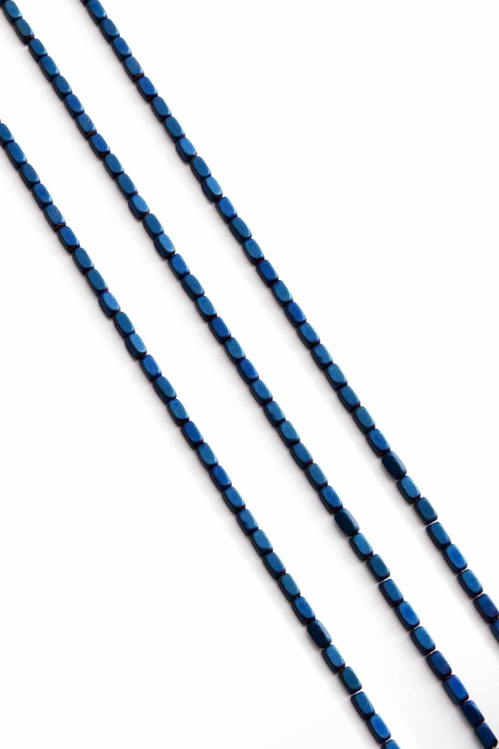 Hematit Taşı Dikdörtgen Kesim Mat Mavi 2x4mm Doğal Taş Dizi
