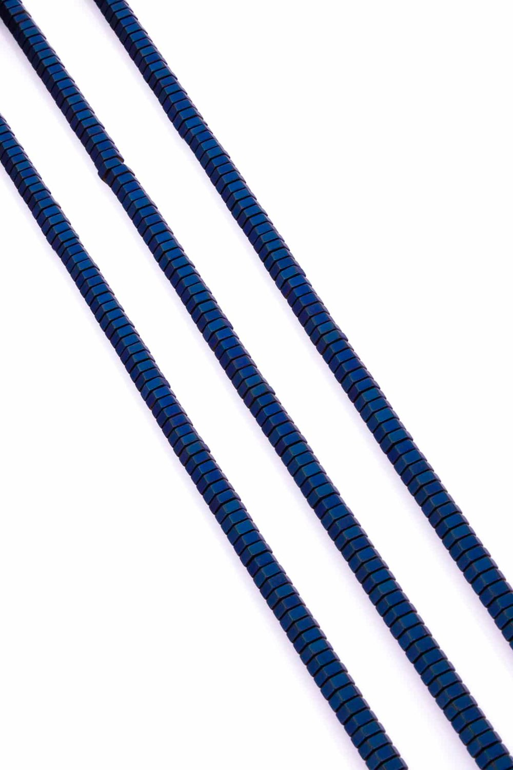 Hematit Taşı Altıgen Rondela Kesim Mat Mavi 6x2mm Doğal Taş Dizi