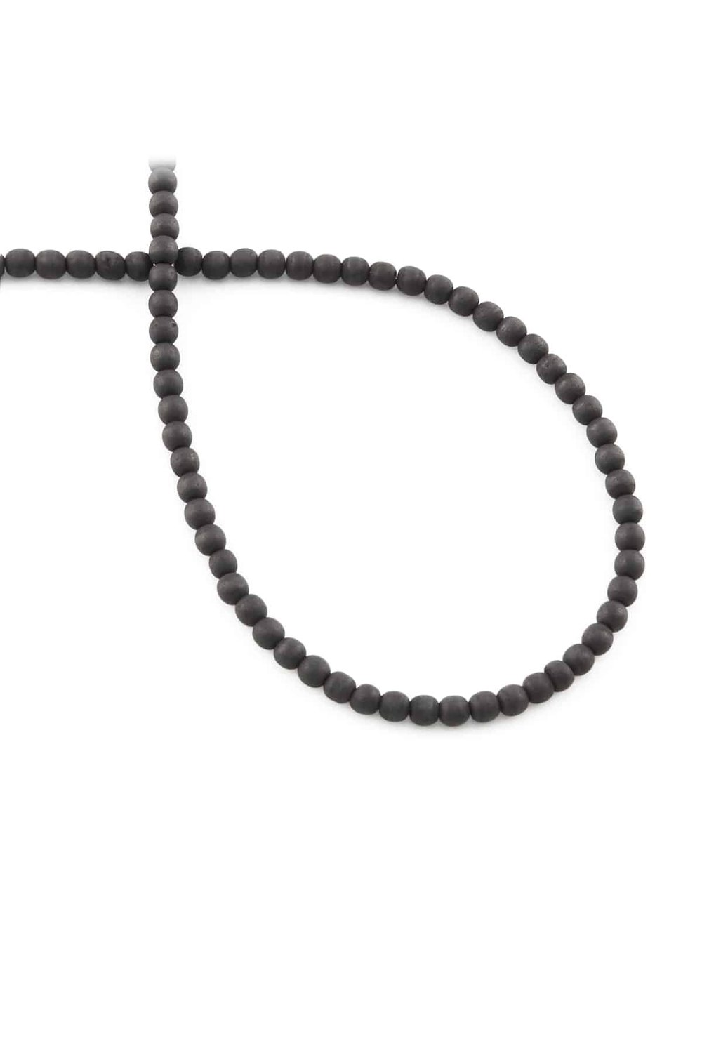 Hematite Natural Stone Matte Black 3mm String Of Beads