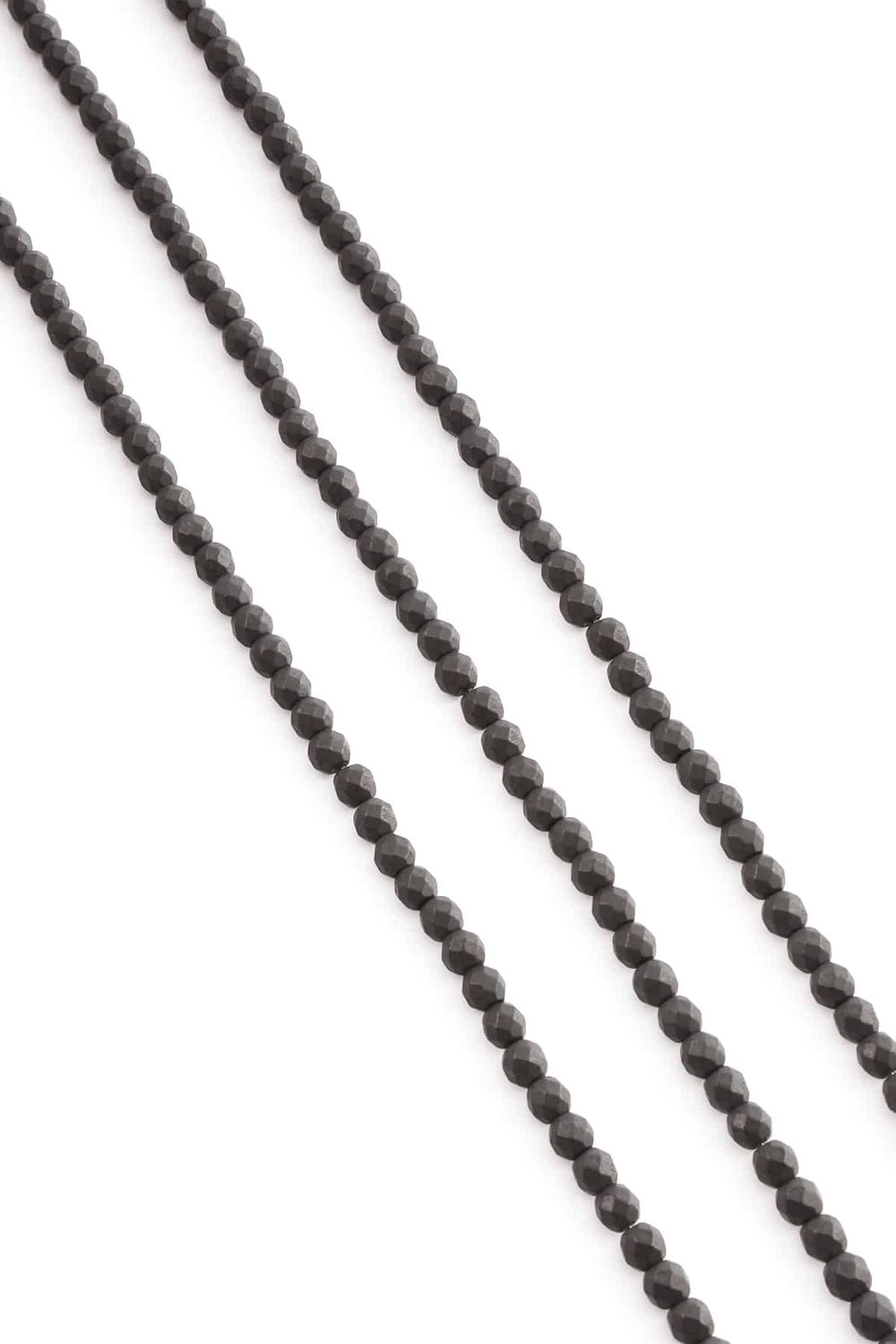 Hematite Natural Stone Matte Black 4mm String Of Beads