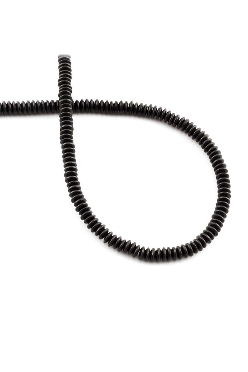 Hematite Natural Stone Matte Black 4x1mm String Of Beads