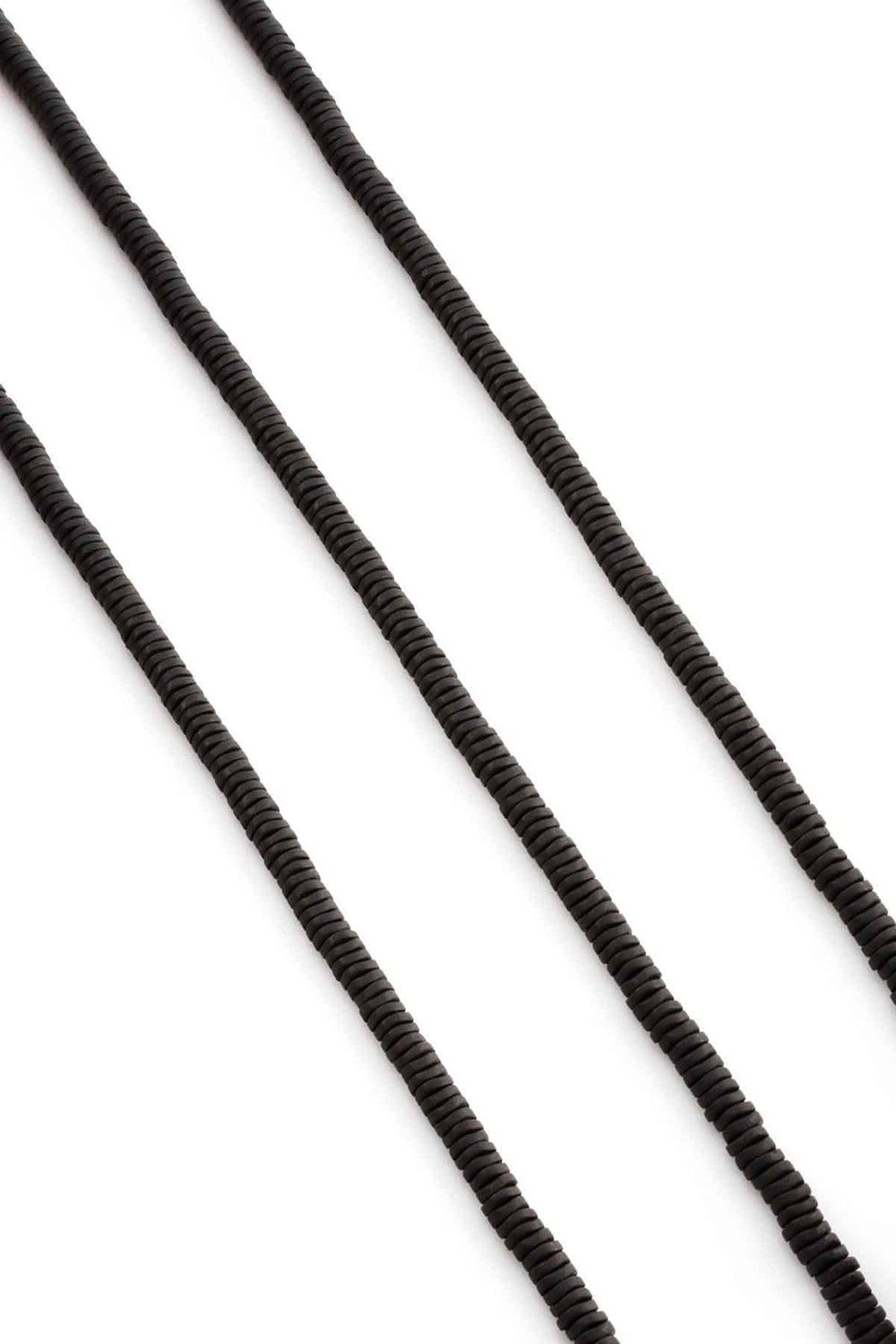 Hematite Natural Stone Matte Black 4x1mm String Of Beads