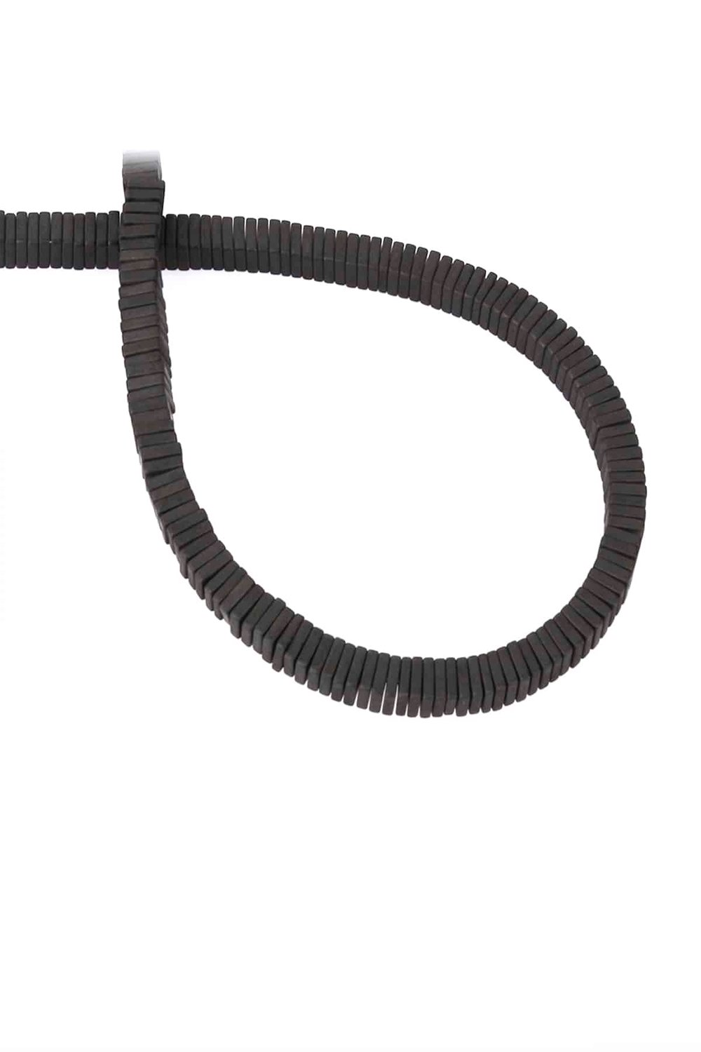 Hematite Natural Stone Matte Black 4x1mm String Of Beads