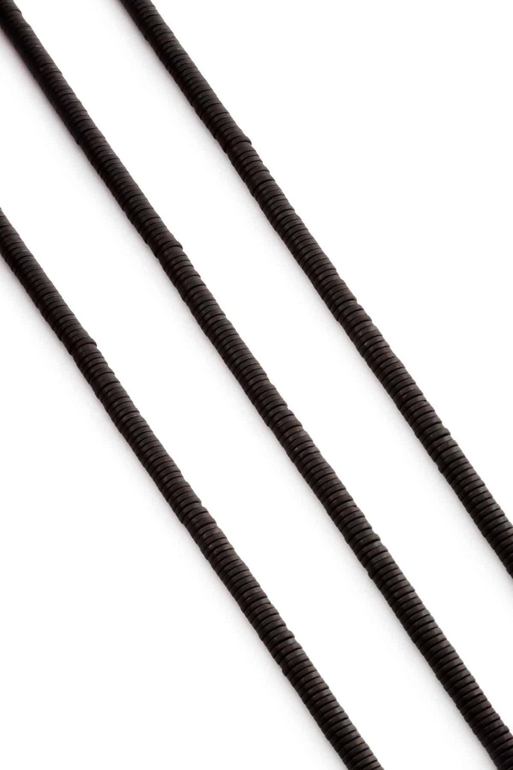 Hematite Natural Stone Matte Black 4x1mm String Of Beads