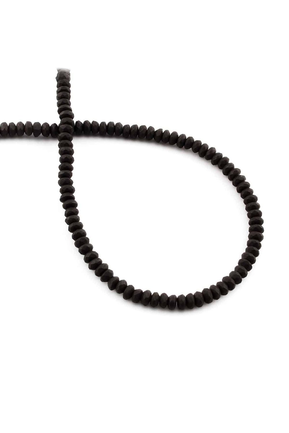 Hematit Taşı Fasetli Rondela Kesim Mat Siyah 4x2mm Doğal Taş Dizi