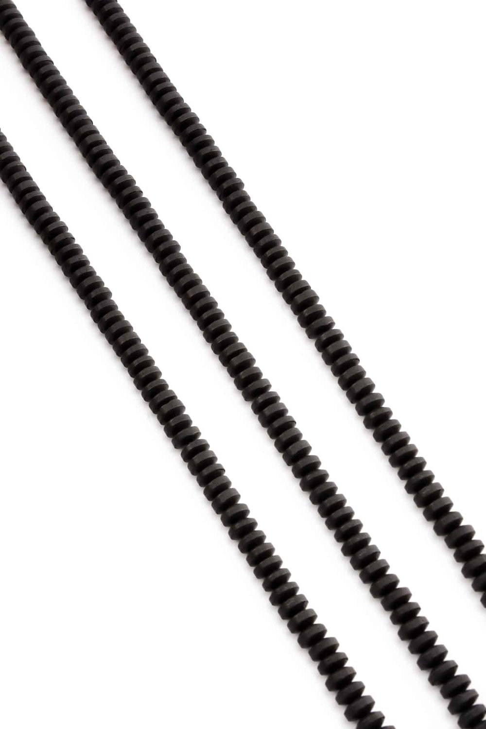 Hematite Natural Stone Matte Black 4x2mm String Of Beads