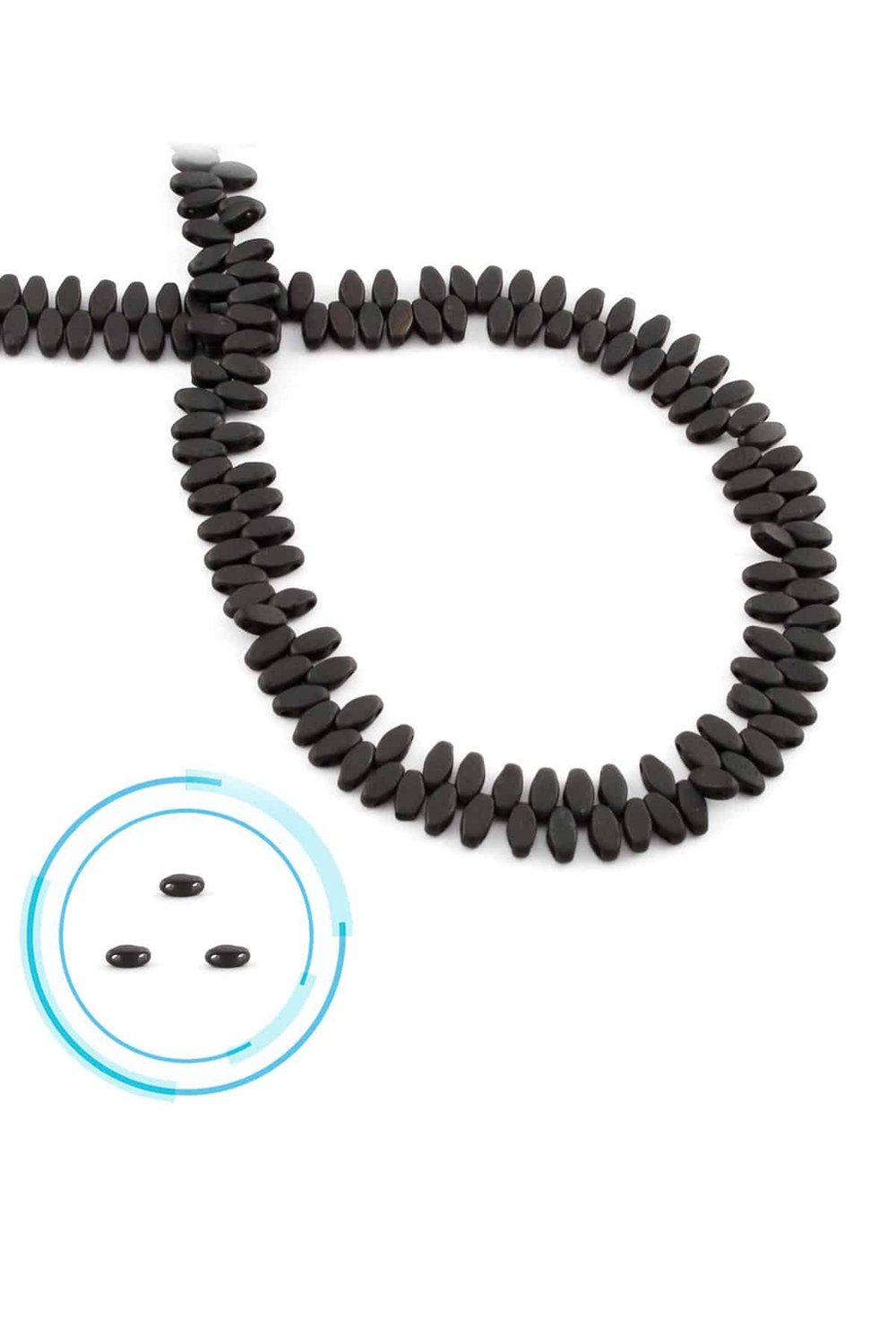 Hematit Taşı Mat Siyah 5x2mm Doğal Taş Dizi