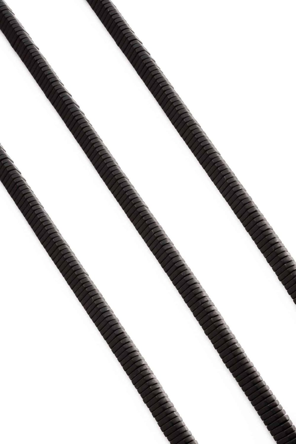 Hematite Natural Stone Matte Black 6x1mm String Of Beads