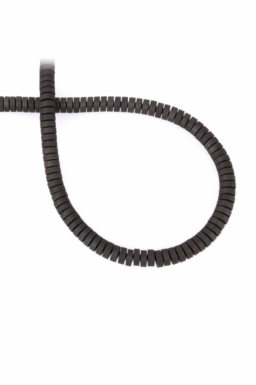 Hematit Taşı Rondela Kesim Mat Siyah 6x2mm Doğal Taş Dizi